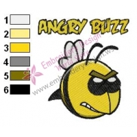 Funny Angry Buzz Embroidery Design